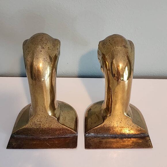Vintage Mid Century Modern Gold Mallard Duck Bookends - Picture 5 of 11